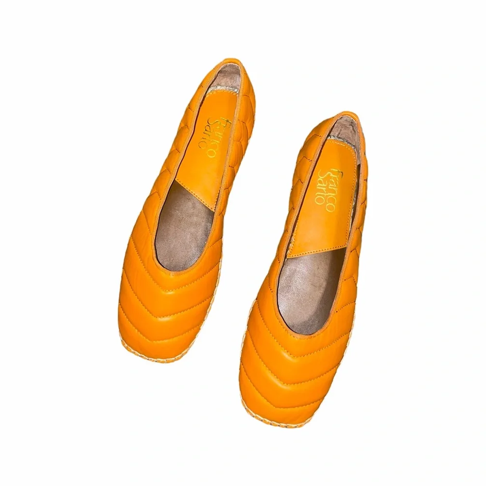 NEW Franco Sarto Kiya Slip On Espadrille Orange Quilted Comfort